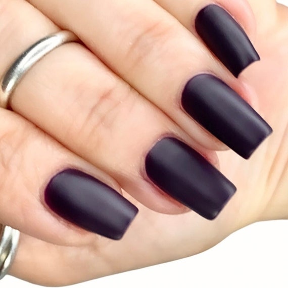 Matte Eggplant Purple Nail Polish / Dark Purple Matte Nail Etsy