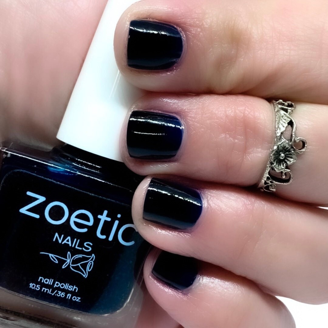 Navy Blue Nail Polish Dark Almost Black Nail Polish Cruelty - Etsy Navy Blue Nail Polish Dark Almost Black Nail Polish Cruelty - Etsy