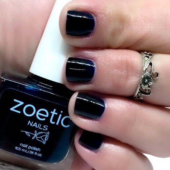 Esmalte de uñas azul marino Esmalte de uñas casi negro oscuro - Etsy México