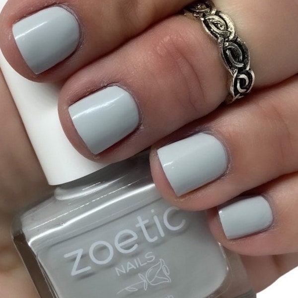 Pale Gray Nail Polish Cruelty Free Vegan Nail Polish Formula Light Grey Nail Lacquer Indie Nail Polish Formaldehyde Free Grey Nail Polish