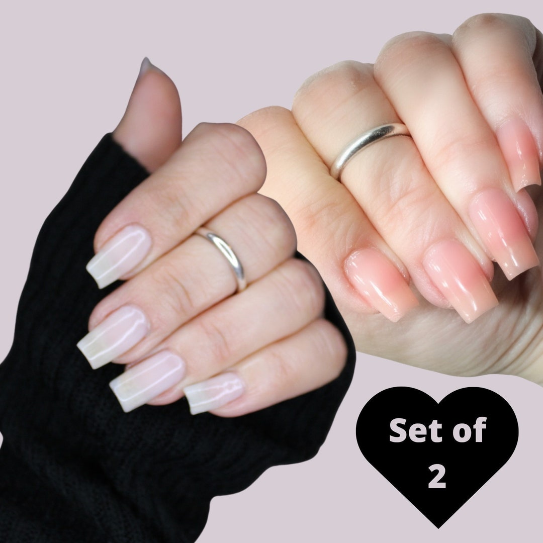 Nail Polish Set of 2 / Milky White Nail Polish and Creamy Sheer Apricot
