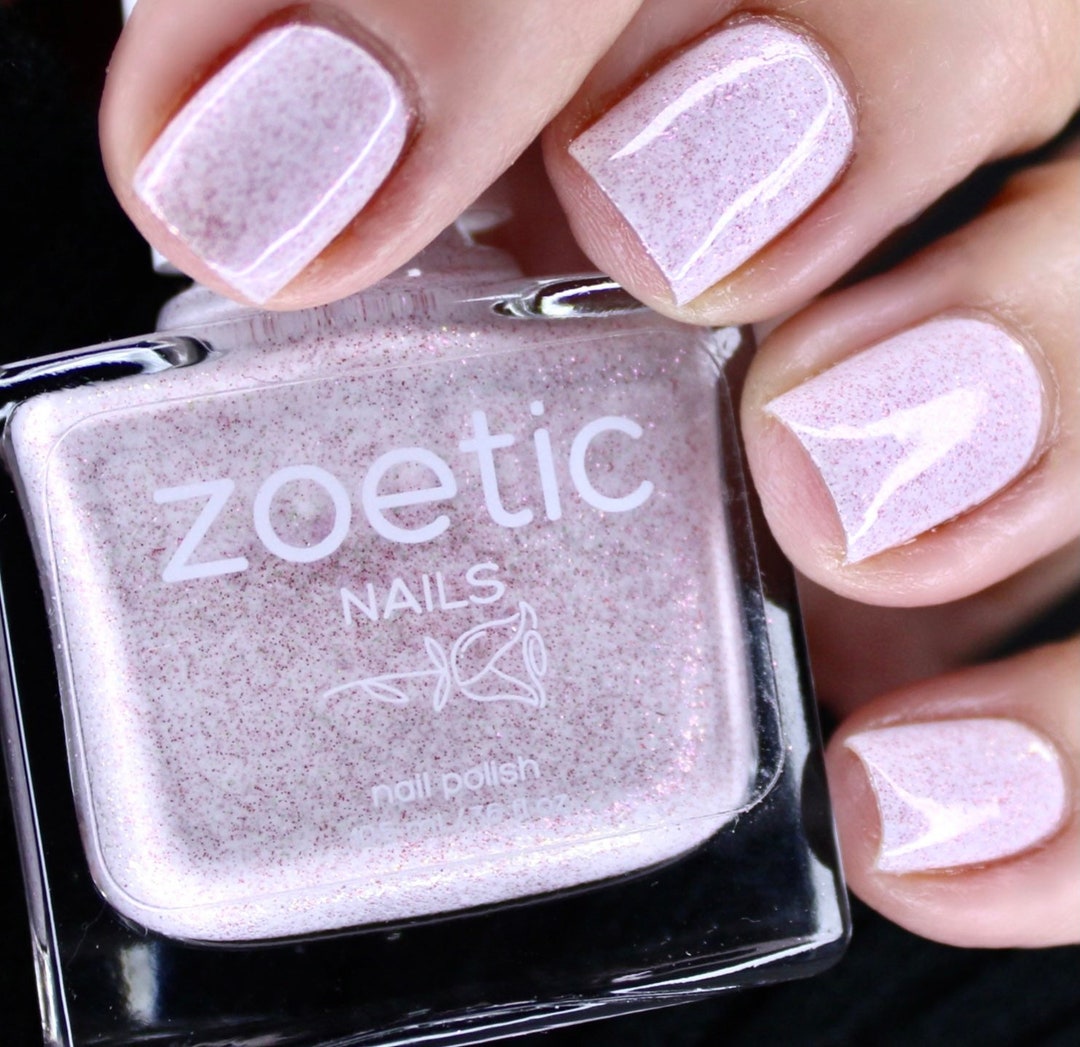 White and Pink Glitter Nail Polish White Nail Polish With Pink Glitter