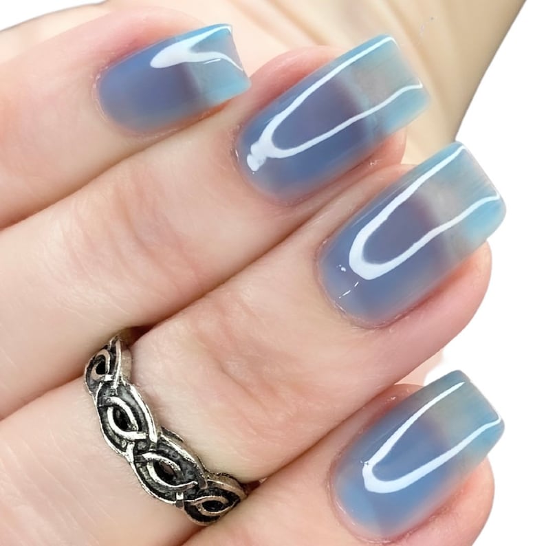 Blue Jelly Nail Polish / Sheer Blue Nail Polish / Cruelty Free Nail Polish / Clean Nail Polish / 10-Free Nail Polish / Formaldehyde Free image 5