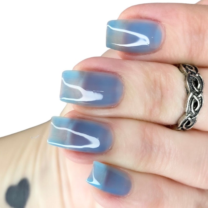 Blue Jelly Nail Polish / Sheer Blue Nail Polish / Cruelty Free Nail Polish / Clean Nail Polish / 10-Free Nail Polish / Formaldehyde Free image 7