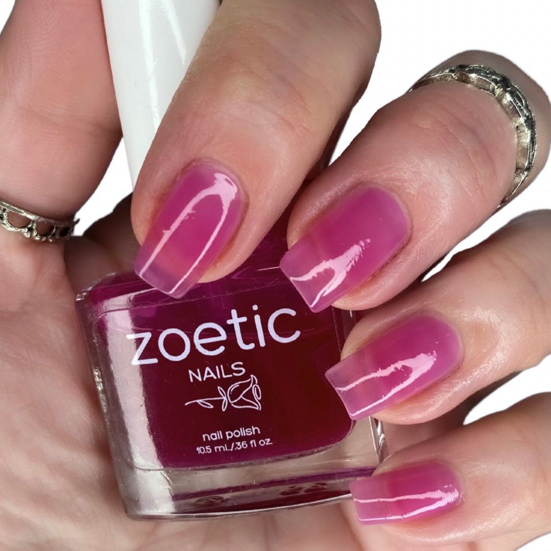 Sheer Pink Nail Polish / Pink Jelly Nail Polish / Pink Glass Nail Polish / Raspberry Jelly Nail
