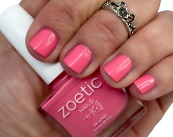 Light Hot Pink Nail Polish Soft Pink Creme Nail Lacquer Cruelty-free Vegan Nail Polish Formaldehyde Free Bright Pink Nail Polish Color