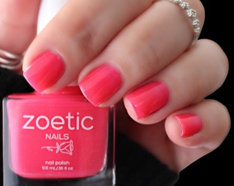 Neon Pink Jelly Nail Polish, Semi Sheer Bright Pink Nail Polish, Vegan Nail  Polish, Indie Nail Polish, Hot Pink Jelly Polish