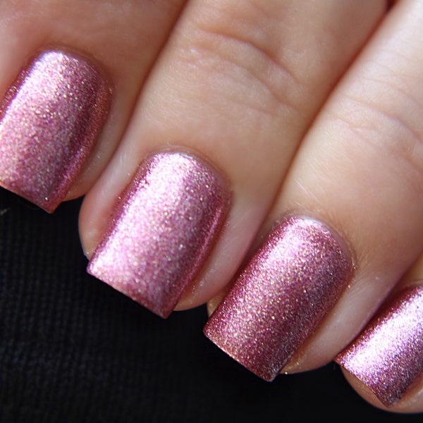 Pink Chrome Nail Polish, Metallic Micro Glitter Nail Polish, Indie Vegan Nail Lacquer, Unique Shimmer Pearlescent Nail Varnish