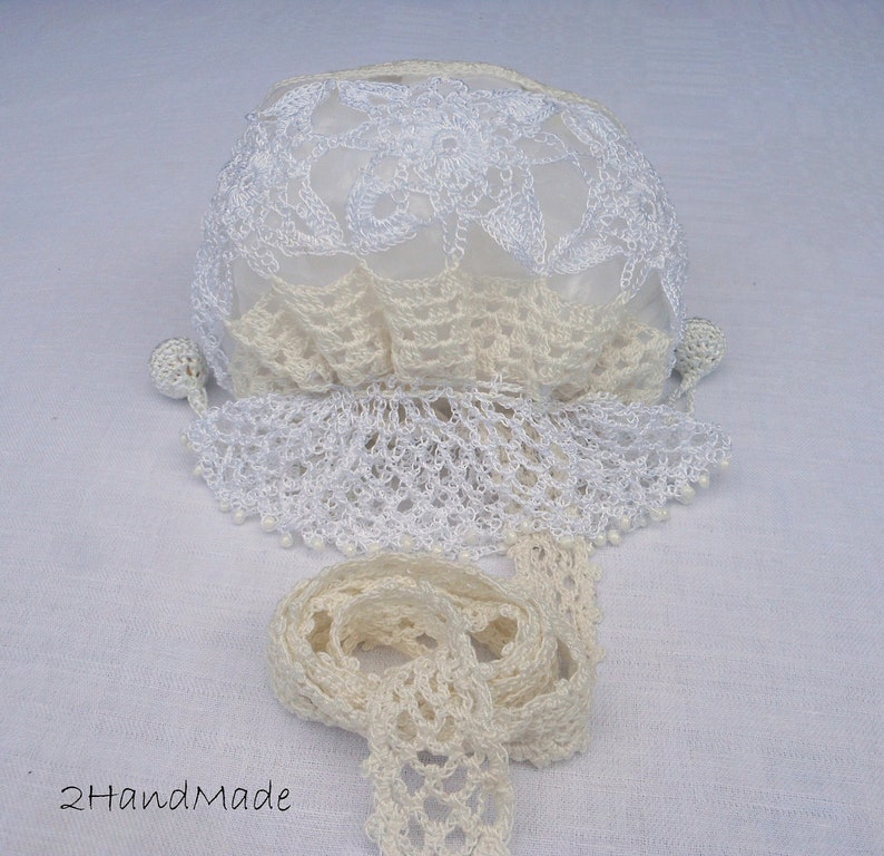 Women Ladies Flower Girls Irisch Lace crochet small Roll Purse Vintage Romantic Victorian Wedding Bridal Milk White Jewelry Gift Bag Mom image 3