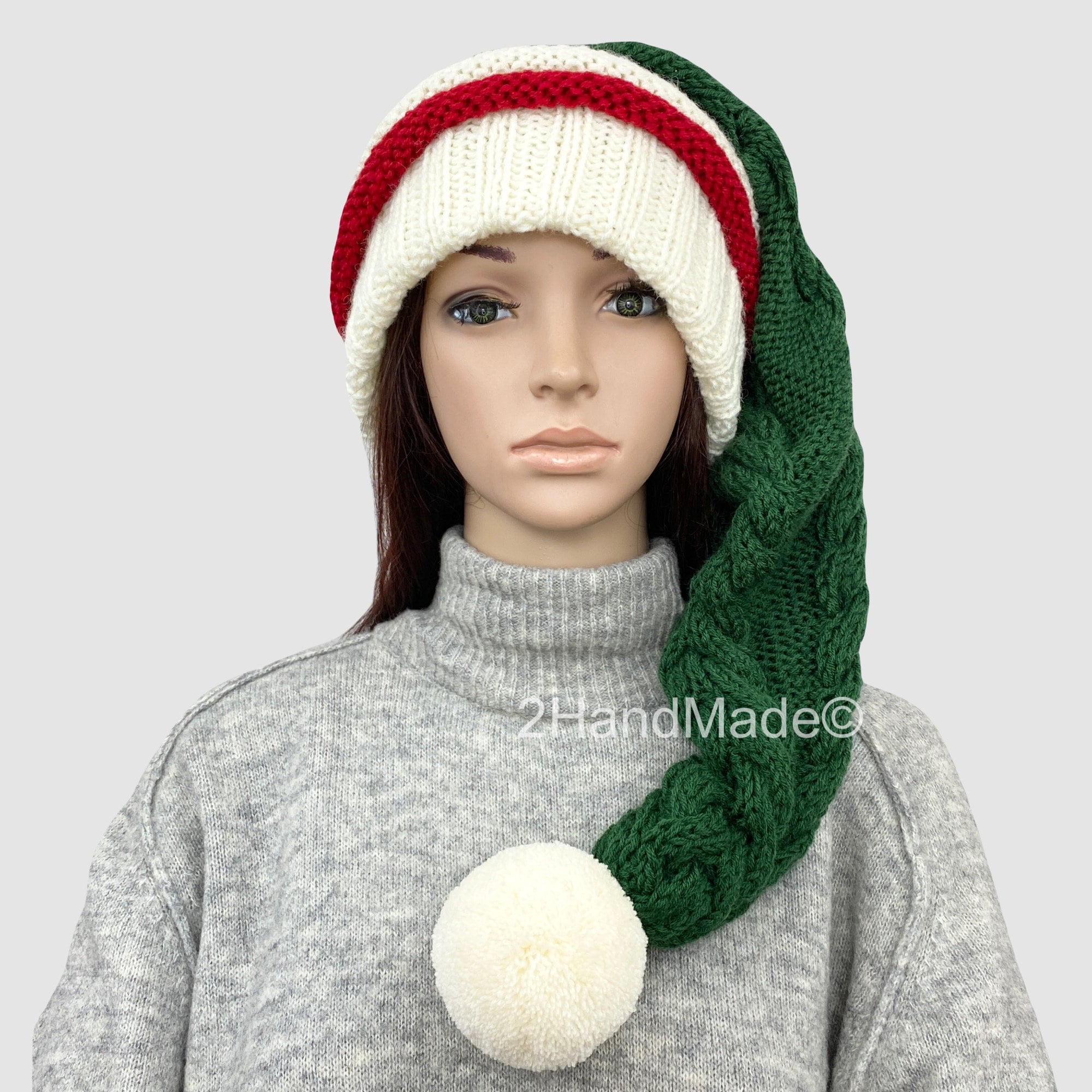5374 Casual Handmade Santa Hat Xmas Wool Beret Felt Caps Winter (grey Xmas Women Fairycore Japanese Painters Hat Y2K Christmas Beret  main image 3