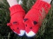 Crochet Gift Mittens Gloves Fox Unisex Animal Funny Chunky Boy Girl Teens Women Men Merino Wool  Red Ginger  Hand Warmer Woodland 