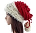 Santa Hat Adult Unisex Cable Knit Oversized Beret Baggy Neck Warmer Slouchy Christmas Santa Hat Unisex beanie Chunky Tube Scarf Pom Poms 