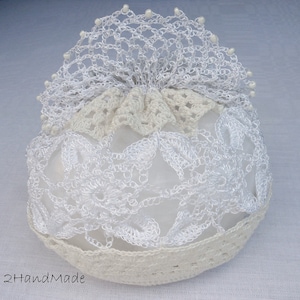 Women Ladies Flower Girls Irisch Lace crochet small Roll Purse Vintage Romantic Victorian Wedding Bridal Milk White Jewelry Gift Bag Mom image 1