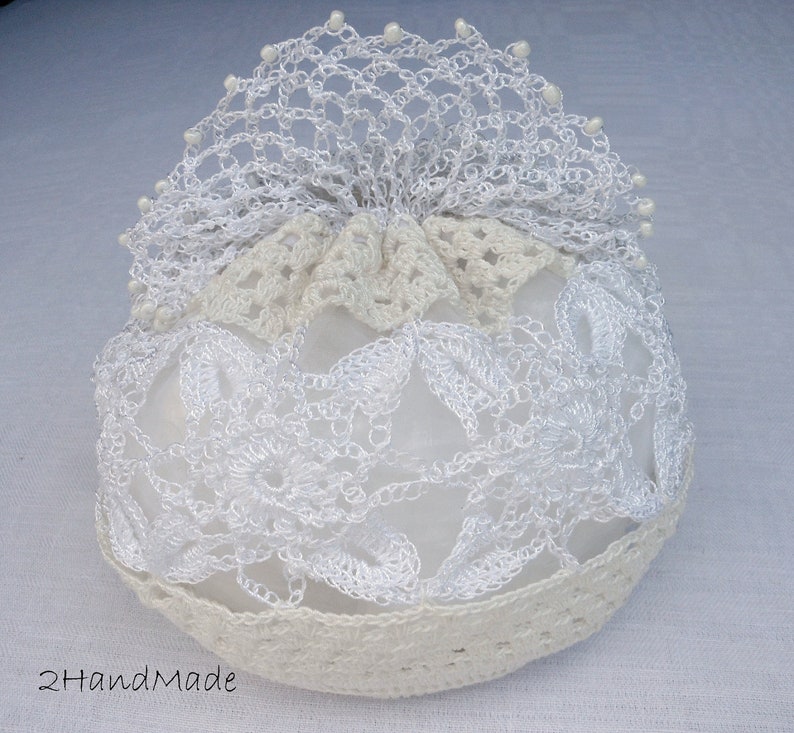 Women Ladies Flower Girls Irisch Lace crochet small Roll Purse Vintage Romantic Victorian Wedding Bridal Milk White Jewelry Gift Bag Mom image 1