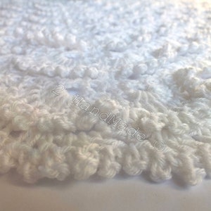 かぎ針編みベビーブランケット：白雪姫レースシェル、メリノ混紡（39インチ×39インチ） 画像 8