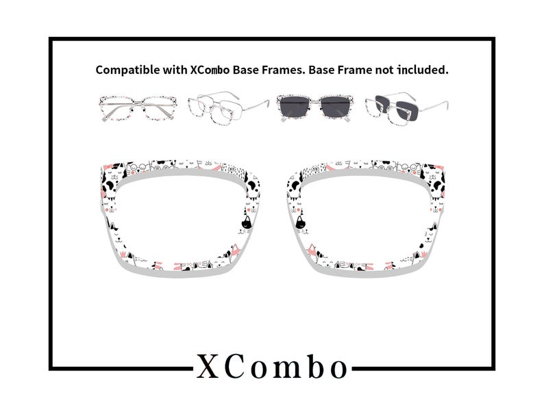 Cat Glasses Charms Toppers for Xcombo Custom Reading Glasses & Vintage ...