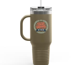 コーヒーがあれば人生はもっと楽しくなる トラベルマグ | 40オンス断熱タンブラー