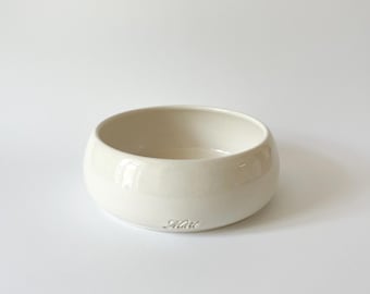 Ceramic Dog Bowl Handmade, Personalized Pet Dish, Luxury Cat Bowl, Aesthetic Feeding Bowl for Pets