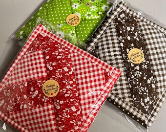 Agarradera de patchwork hecha a mano – Salvamanteles de algodón acolchado – Regalo de estilo rústico