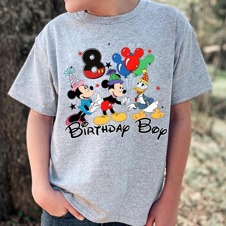 Disney Birthday Shirt Custom Mickey Minnie Birthday Tee Party Balloon ...