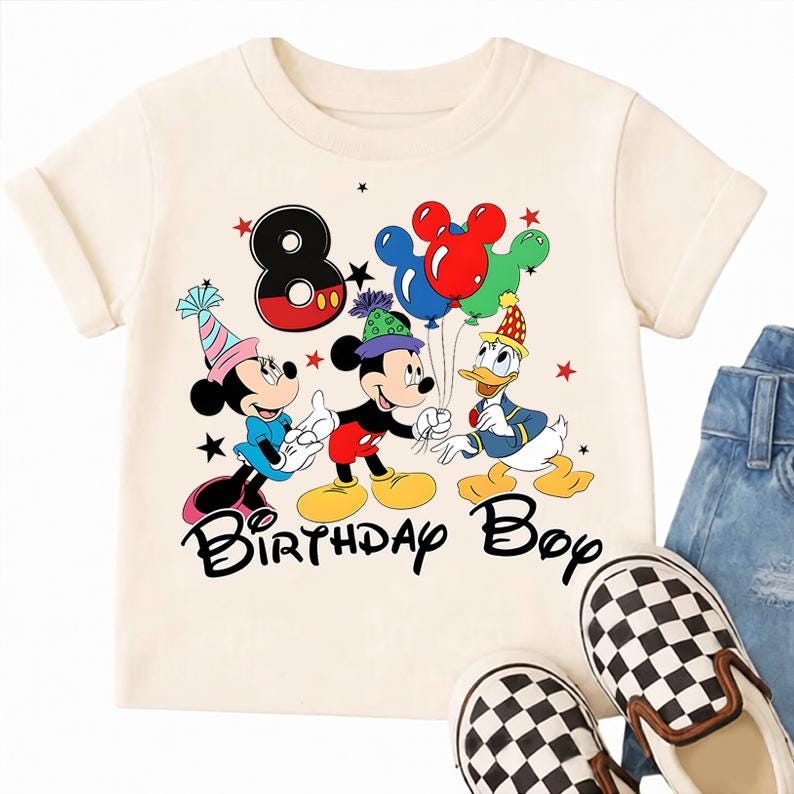 Disney Birthday Shirt Custom Mickey Minnie Birthday Tee Party Balloon ...