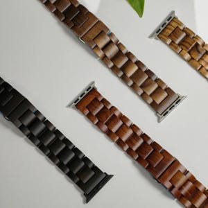 Handgjort Apple Watch-armband i naturträ, spänne i rostfritt stål, universell passform unisex