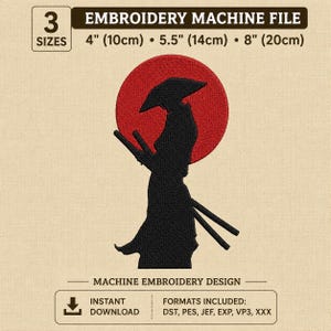 Samuraibroderidesign Japansk maskinbroderifil Direktnedladdning