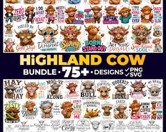 highland cow svg, 75+ highland cow sticker, highland cow fabric, highland cow shirt, highland watercolor cows, highland cow png, trending