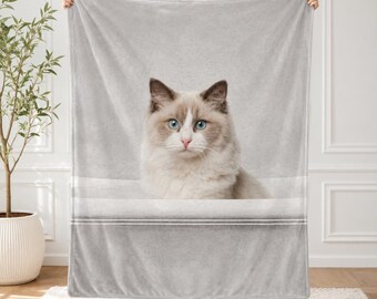 Benutzerdefinierte Katzen-Badewannen-Decke | Personalisierte Haustier Foto Decke | Lustiges Katzenmama Geschenk | Katzen Portrait werfen | Katzenliebhaber Geschenk | Haustier Foto Decke