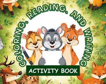 Printable Coloring, Reading, and Writing Activity Book - All in One!