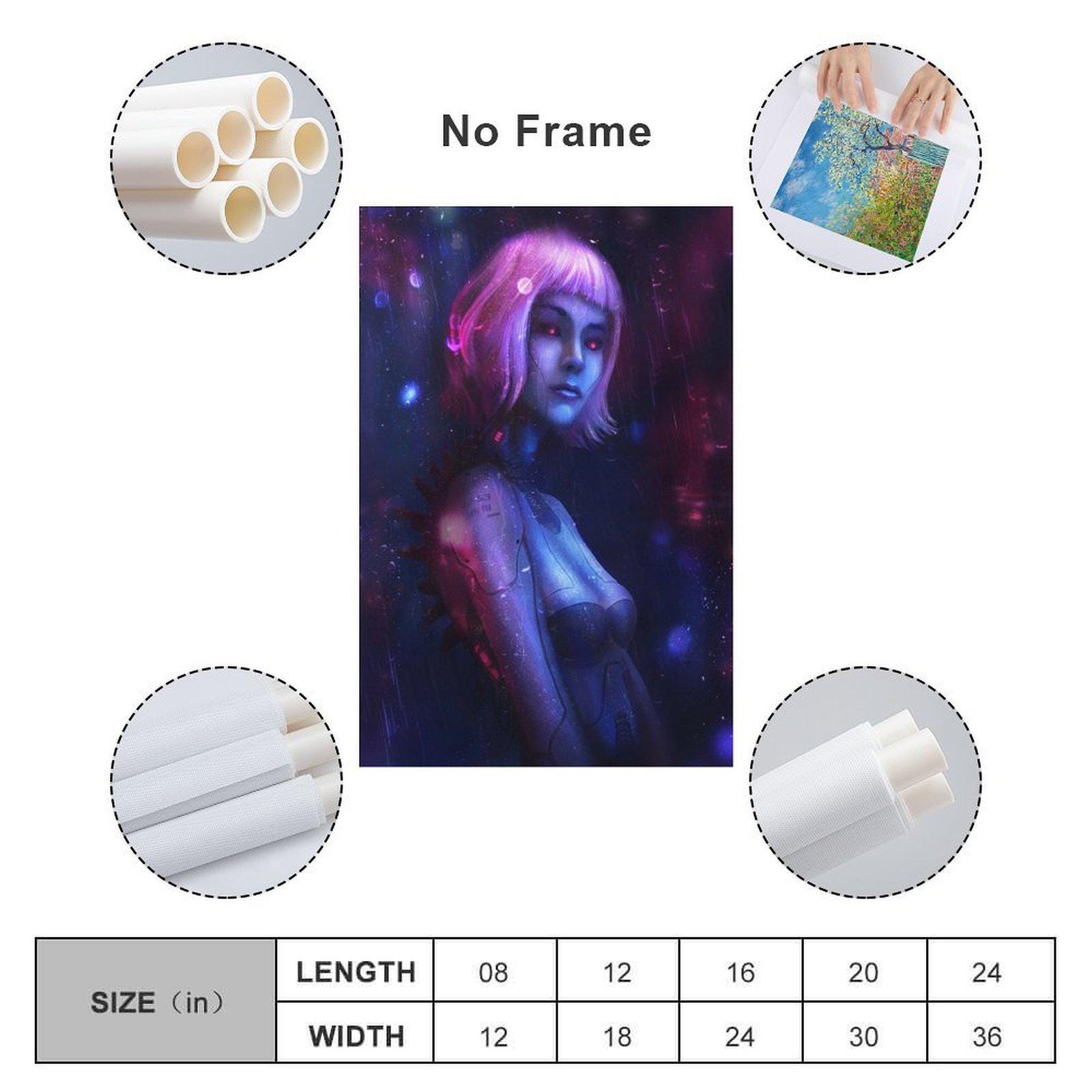 Girl Cyberpunk Painting on Canvas Wall Art Poster Picture Print Living ...
