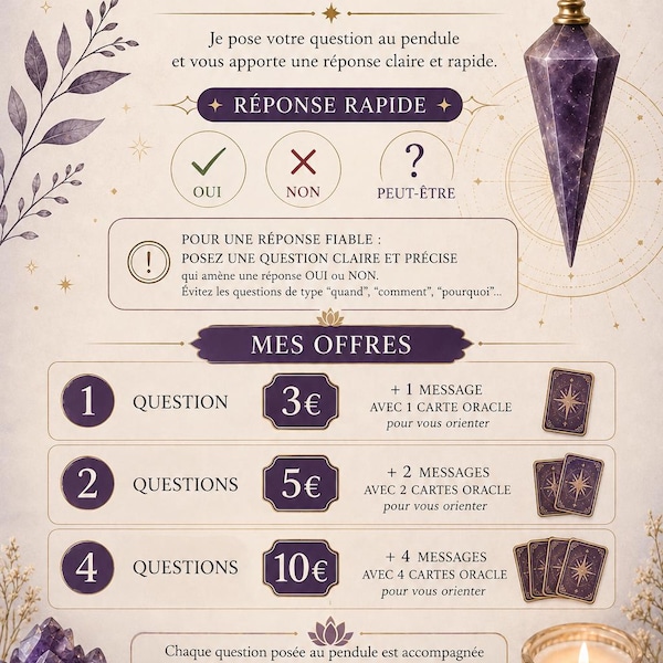Pendulum question + personalized oracle card / Answer within 24 hours