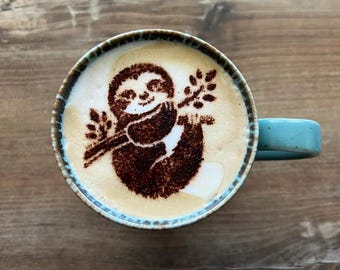 Art Latte Kit: 7 Creative Stencils + Stand for Cappuccino & Hot Chocolate