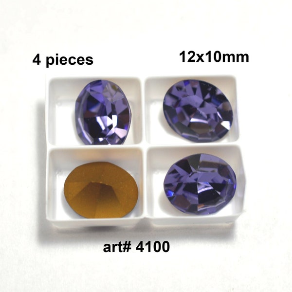 Tanzanite Oval Crystals 12x10mm , art# 4100 Premium Crystals, Vintage Oval Crystals