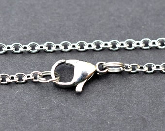 Cable Chain Necklace, Stainless Steel Chain, Pendant Chain, silver necklace chain