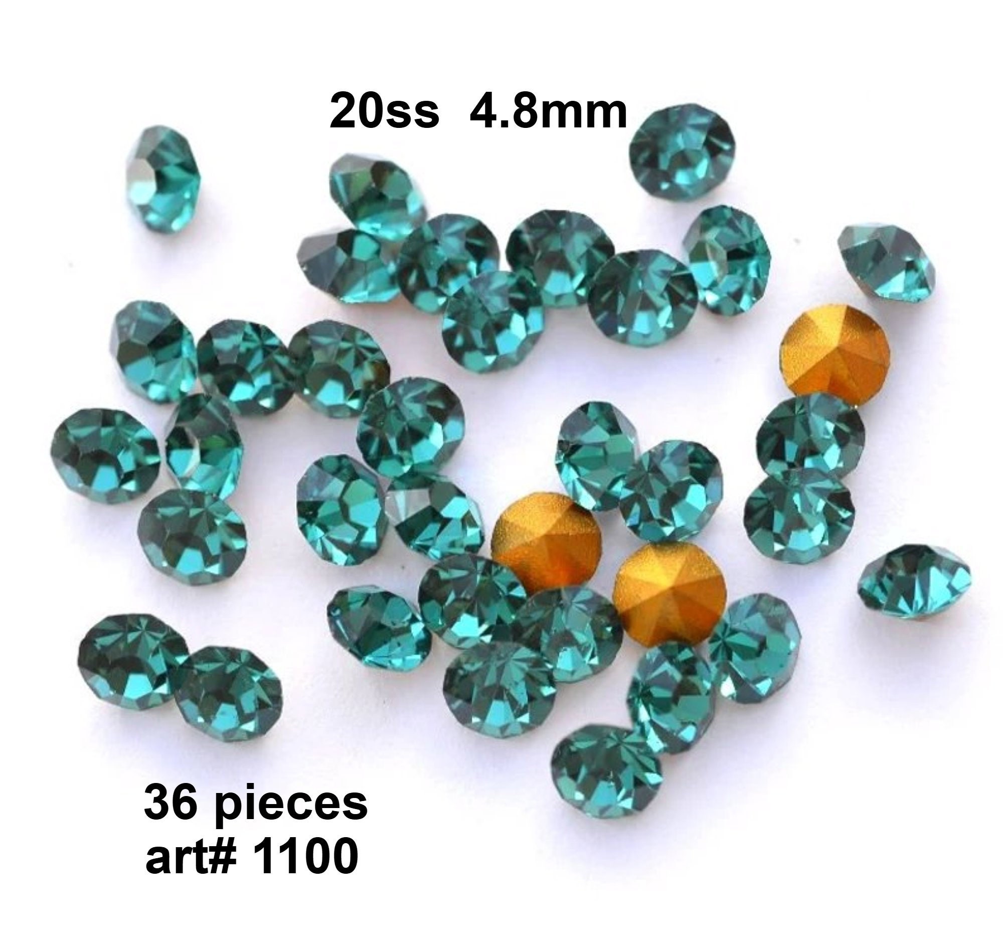 PHIPPS 20SS SIZE S 希少 Blue Zircon 20ss Crystals, Art# 1100 Vintage Crystals, Loose