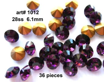 Amethyst 28ss crystals, art 1012, 36 pieces, Bulk Rhinestones, Wholesale Rhinestones, Loose Crystals