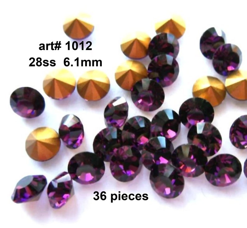 Amethyst 28ss crystals, art 1012, 36 pieces, Bulk Rhinestones, Wholesale Rhinestones, Loose Crystals image 1