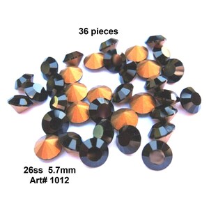 Jet Black 26ss Crystals, 36 pieces vintage crystals, article# 1012, jewelry supplies