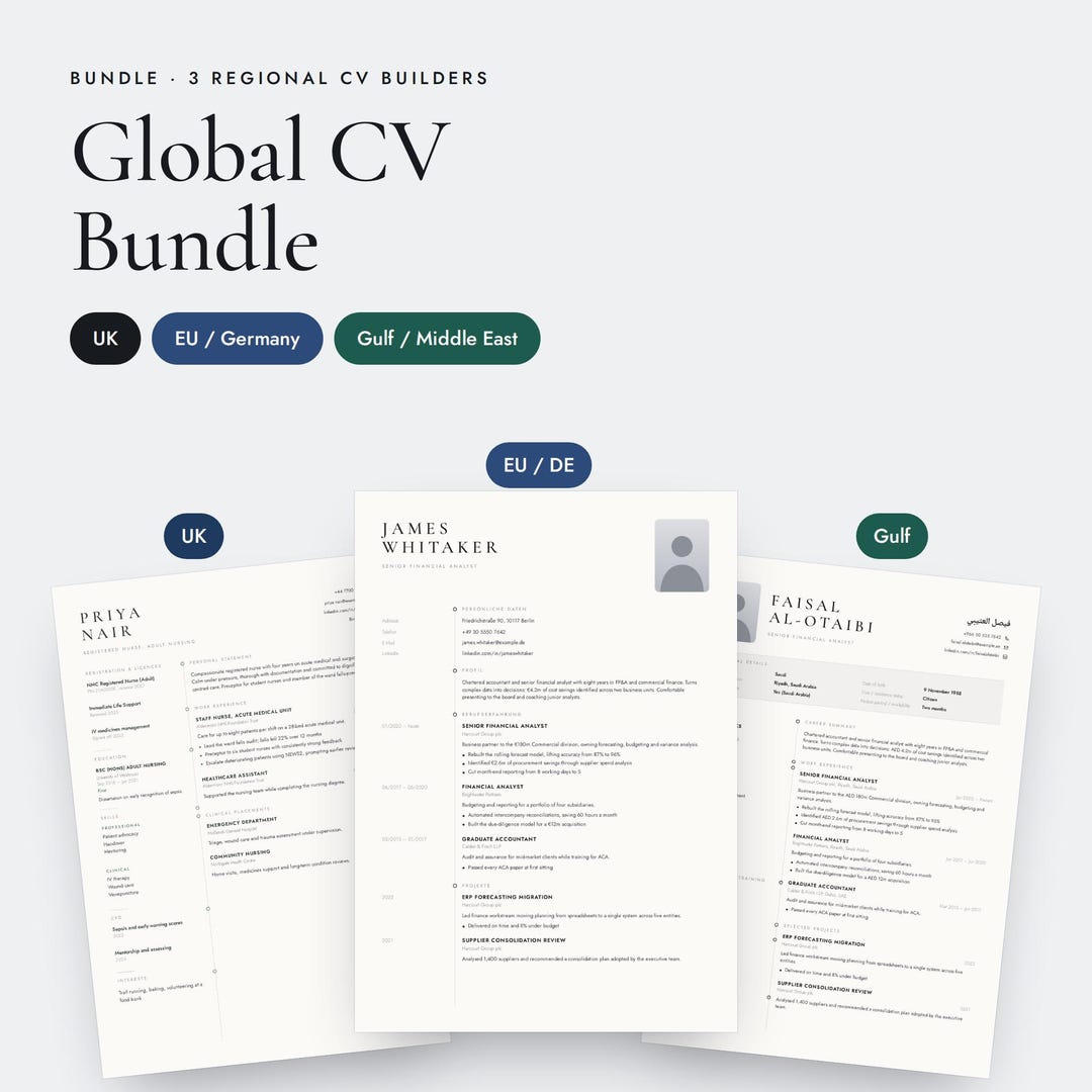 Simplecv Layout Example Uk CV Template Bundle: UK, EU, Gulf Builders (word, Pdf, Digital Download ...