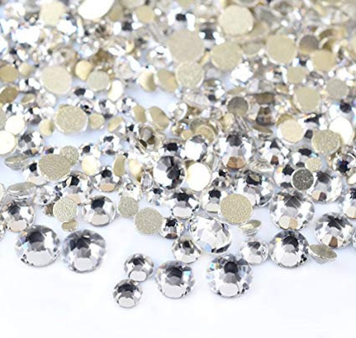 2mm Crystal Clear GLASS Rhinestones 1440 pc Flatback Loose Etsy