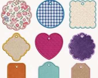 In The Hoop Bag Tag Embroidery Designs | Applique Luggage & Name Tags (Digital Download)
