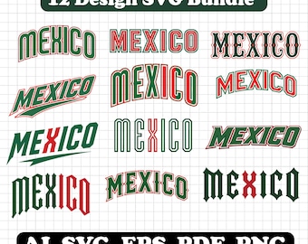 Mexico SVG Bundle |Mexico Typography SVG | Mexican Flag SVG | Mexico Jersey Font | Cricut Cut File | Instant Download