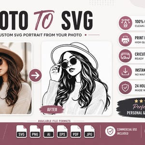 Individueller JPG-zu-SVG-Vektorisierungsservice | Individuelles digitales Porträt | Foto zu SVG | Hochwertige Vektorisierung