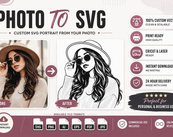 Photo to SVG, Images to SVG, Photo to Vector, Image to Vector, Custom Cutting File, Logo to Vector, Convert to SVG, Logo Conversion