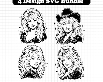 Dolly Parton Svg Png, Country Music Singer Cut File, Western Cowgirl SVG, Dolly Parton Signature Svg, Vintage Singer PNG