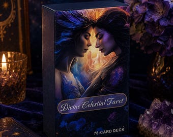 Göttliches himmlisches Tarot-Deck, 78-Karten-Orakel-Set, spirituelle Führung Tarotkarten, mystische Liebesenergie-Lesedeck-Geschenk, Geschenk für Tarot-Liebhaber