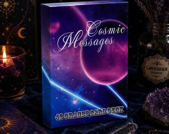 Kosmische Botschaften Orakel Deck, 42 Karten spirituelle Anleitung Karten, Orakel im Galaxie Tarot Stil, Intuition & Manifestation Deck Geschenk für Tarot Liebhaber