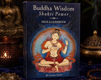 Buddha Wisdom Shakti Power Orakel Deck & Anleitung, spirituelle Meditationskarten, Achtsamkeitsgeschenk für Energieheilung, Geschenk für Tarot-Liebhaber