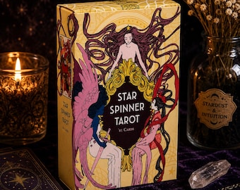 Star Spinner Tarot Deck 81 Karten, Fantasy Tarot Karten, Celestial Wahrsagen Deck, mystisches spirituelles Geschenk für Tarot Liebhaber